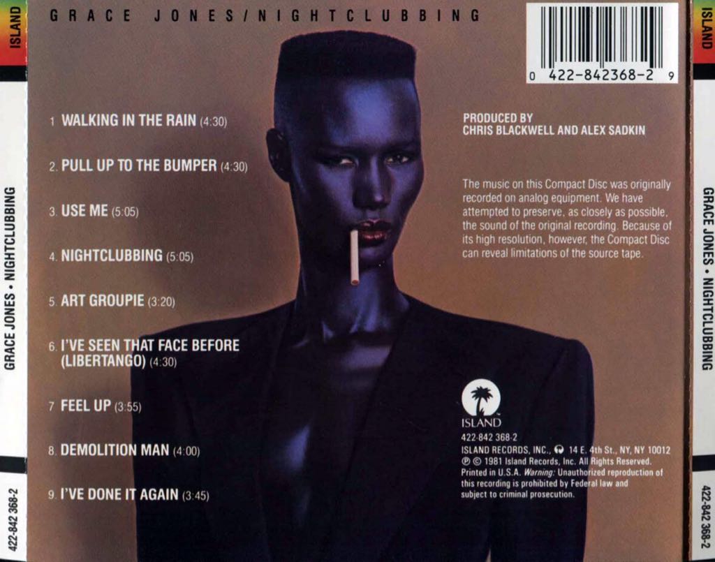 Nightclubbing - Grace Jones (CD) music collectible [Barcode 600753480922] - Main Image 2
