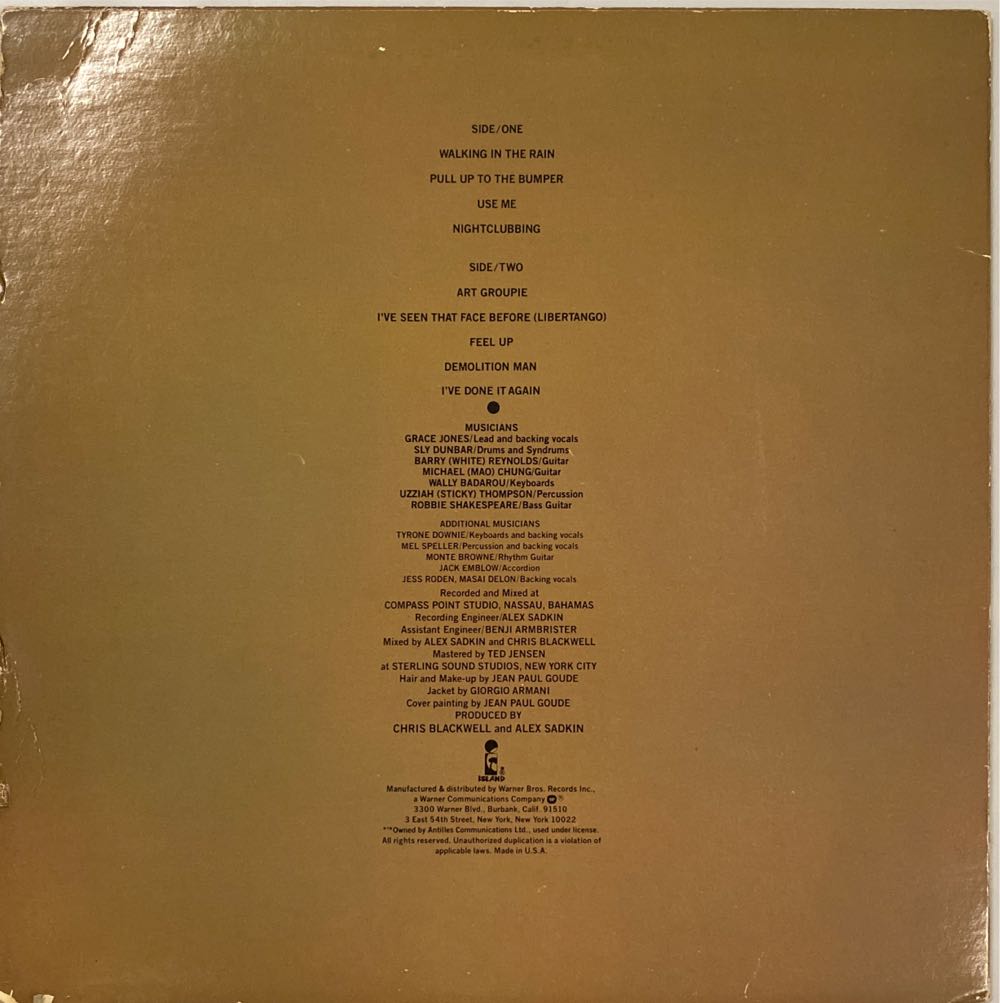 Nightclubbing - Jones, Grace (12” - 38) music collectible - Main Image 2