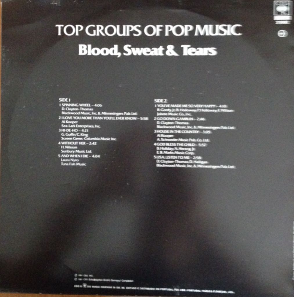 Blood, Sweat & Tears - Blood, Sweat & Tears (12”) music collectible - Main Image 2