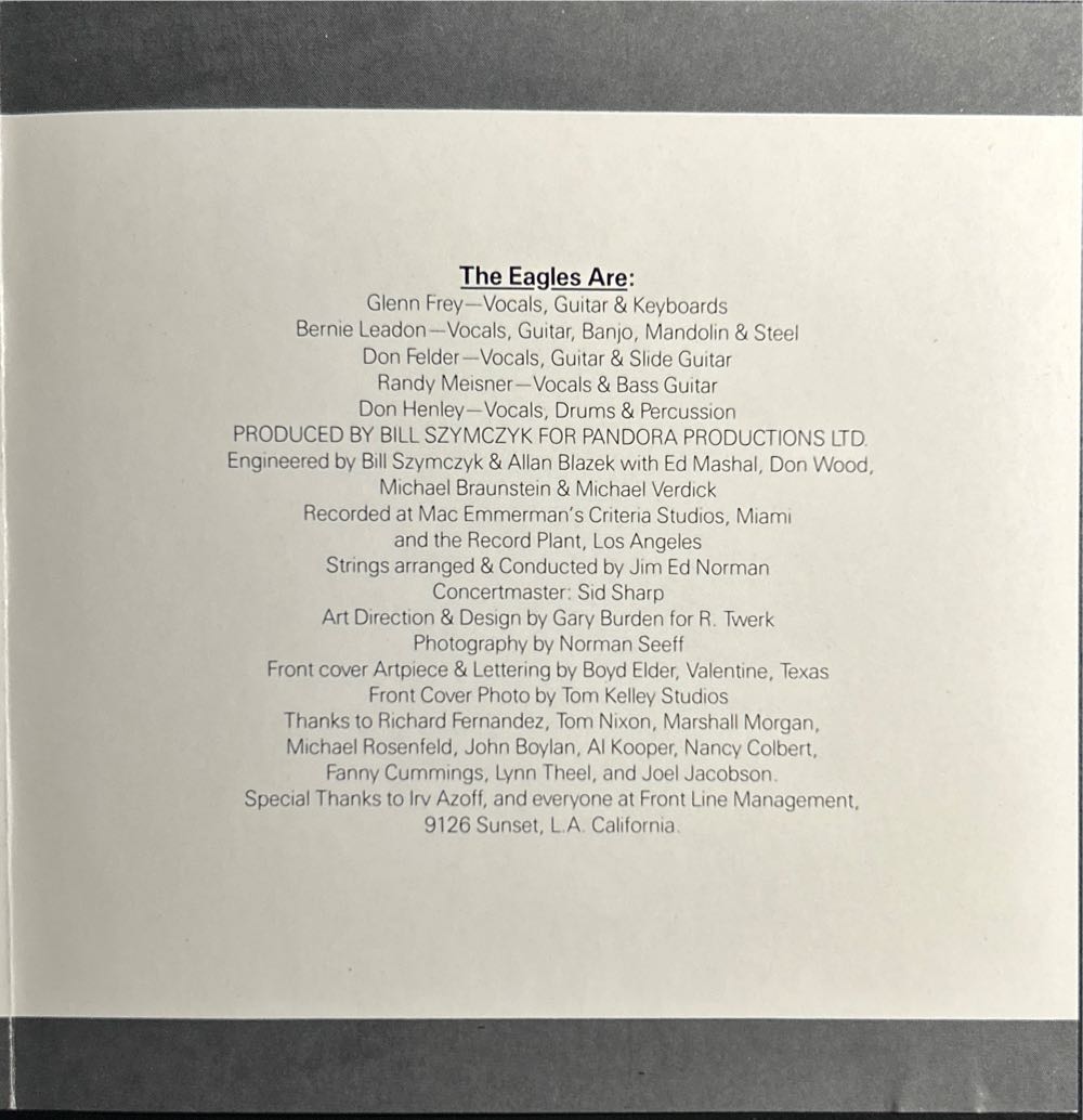 One Of These Nights - Eagles (CD - 43) music collectible [Barcode 075596060127] - Main Image 3