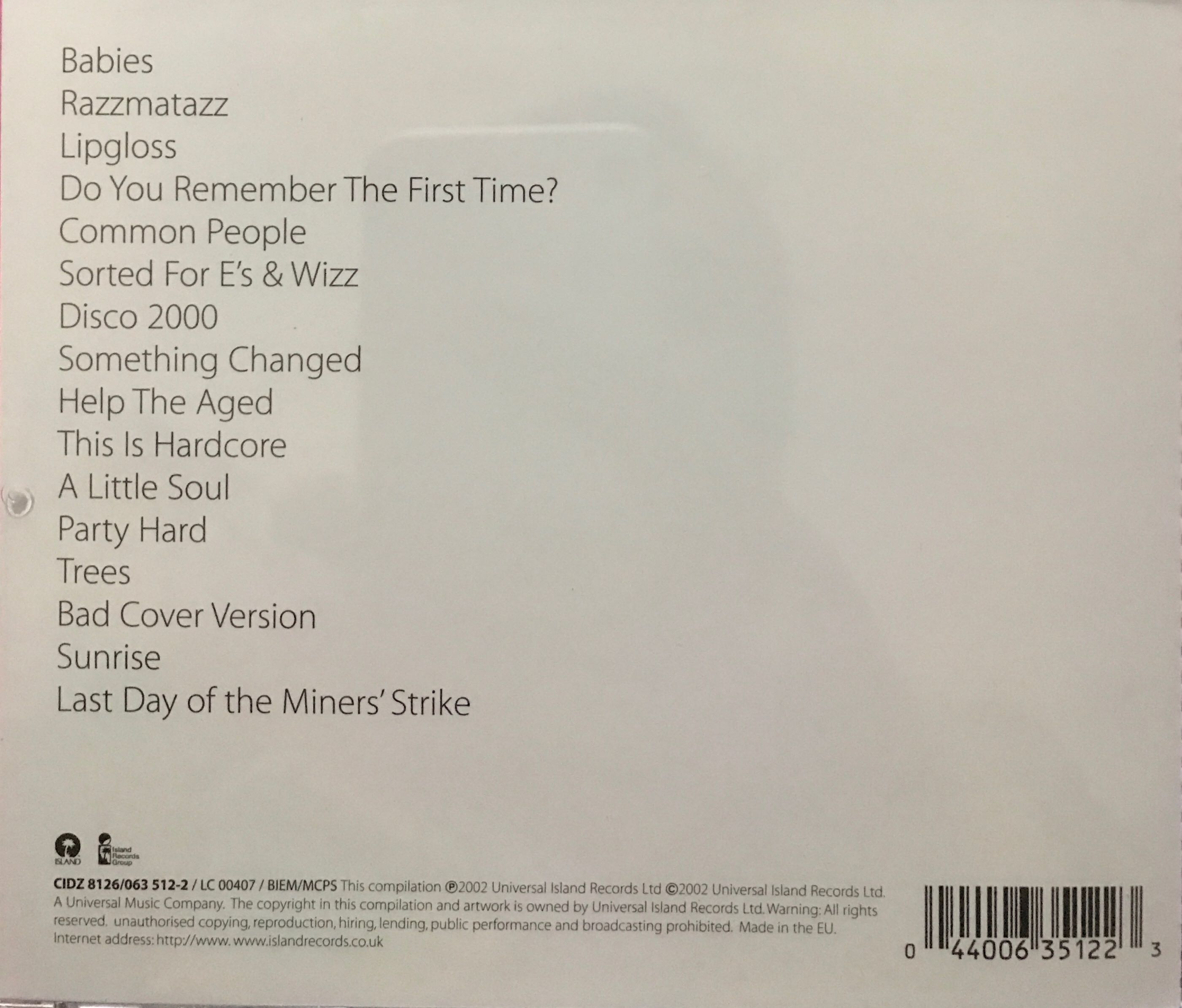 Hits - Pulp (CD) music collectible [Barcode 044006351223] - Main Image 2