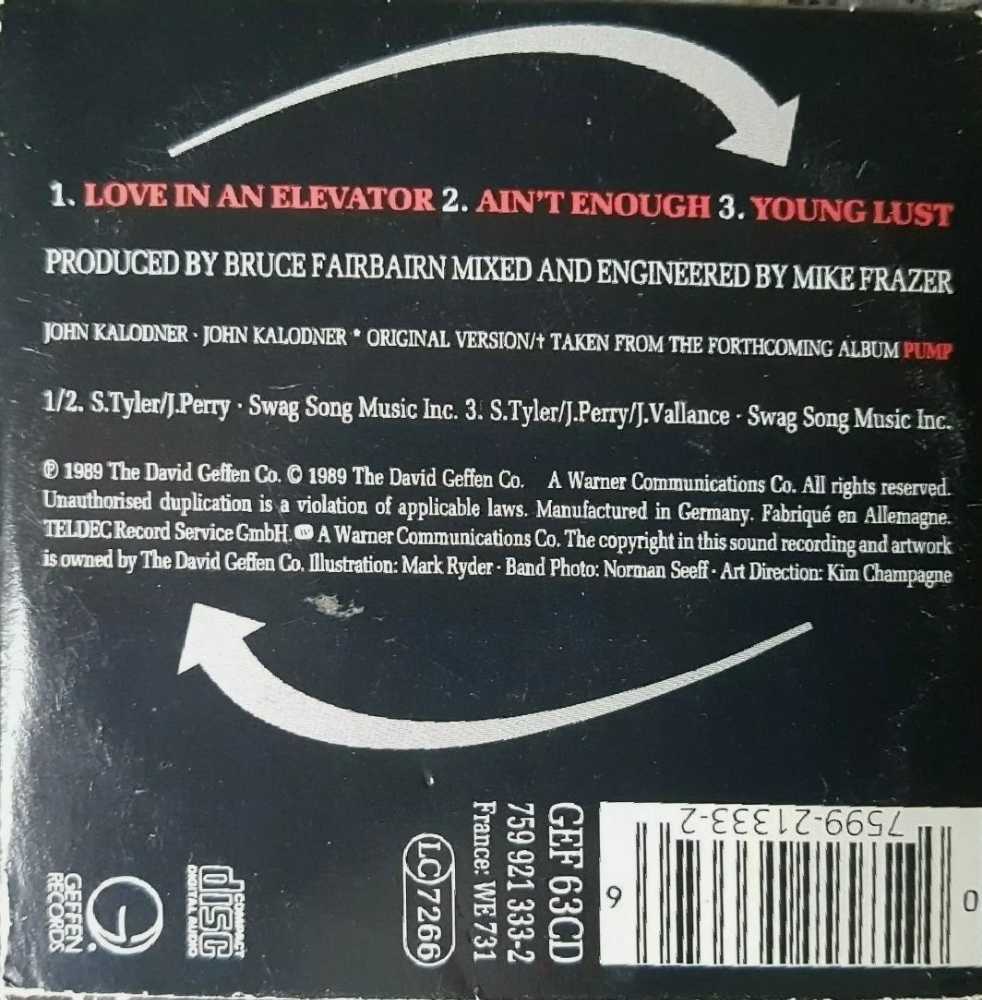 Love In An Elevator (3 Inch CD) - Aerosmith (CD - 5) music collectible [Barcode 075992133326] - Main Image 4