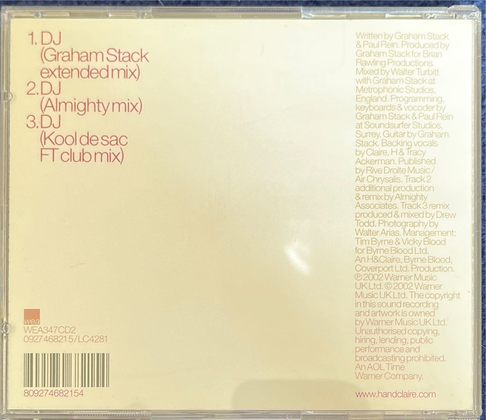 DJ - H & Claire (CD) music collectible [Barcode 809274682154] - Main Image 2