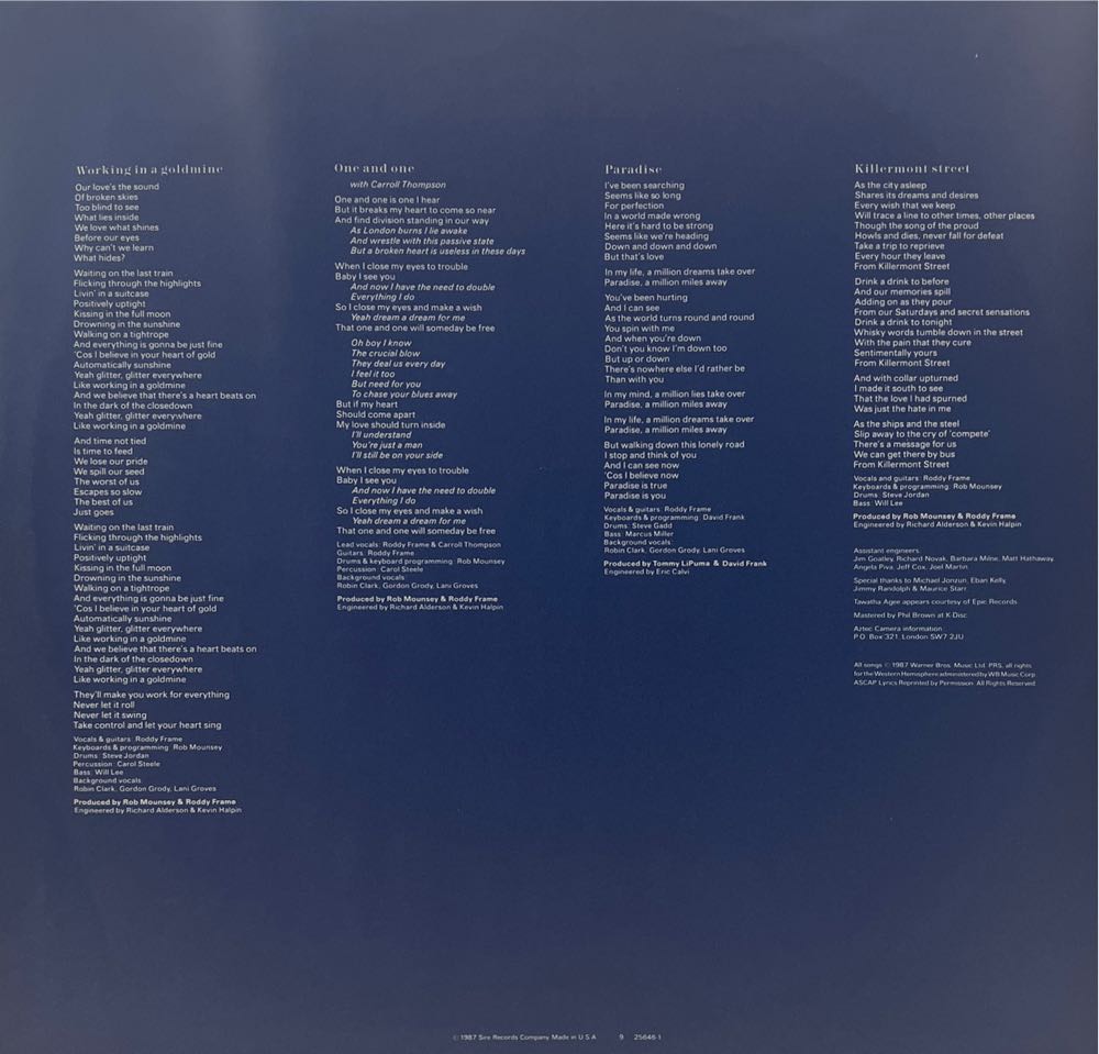 Love - Aztec Camera (12”) music collectible [Barcode 075992564618] - Main Image 4