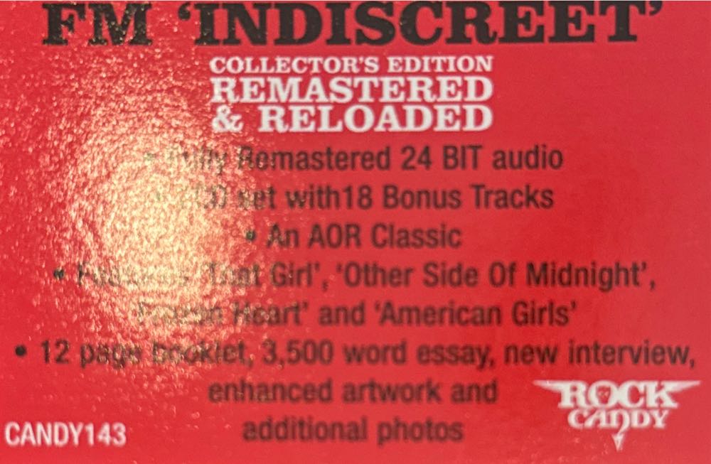FM - Indiscreet - FM (CD-R) music collectible [Barcode 827565059263] - Main Image 3