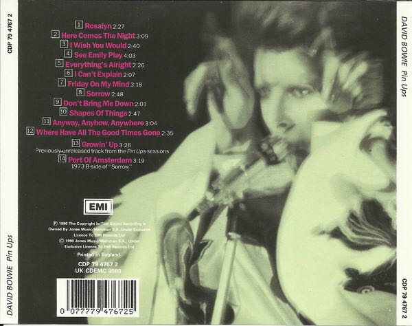 Pinups - Bowie, David (CD - 40) music collectible [Barcode 0724352190300] - Main Image 3