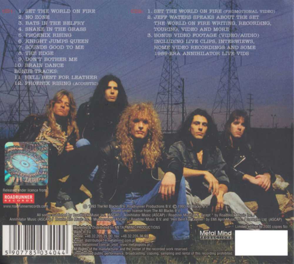 Set The World On Fire - Annihilator (CD) music collectible [Barcode 074645739021] - Main Image 2