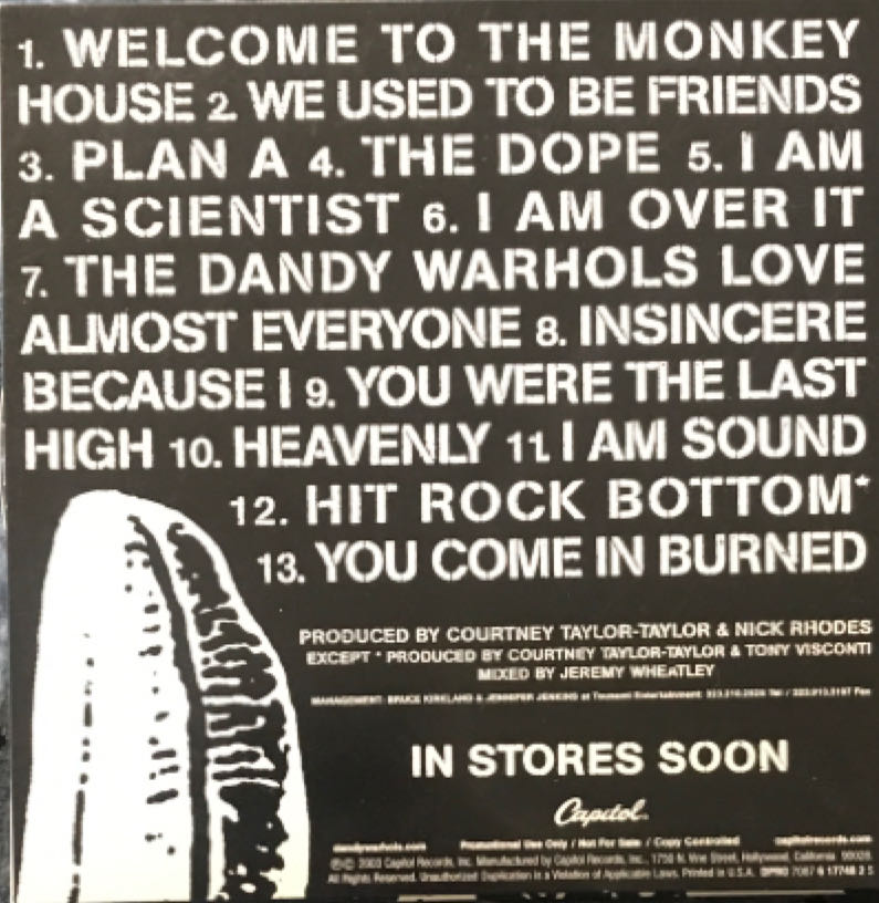 Welcome To The Monkey House - Dandy Warhols, The (CD) music collectible [Barcode 724359012322] - Main Image 2