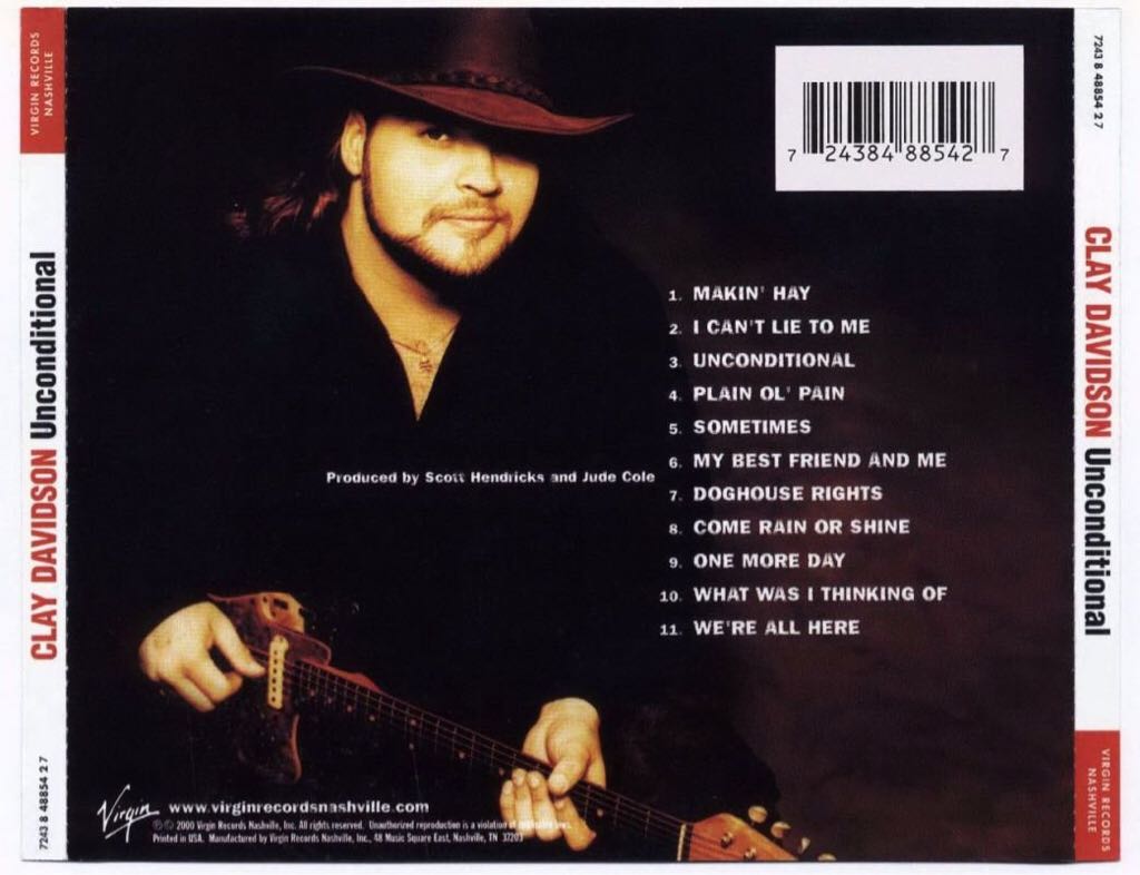 Unconditional - Clay Davidson (CD) music collectible - Main Image 2