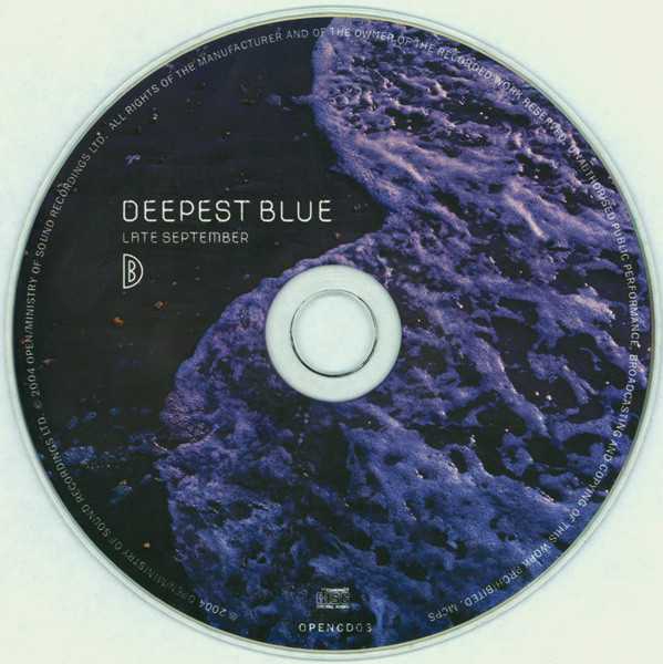 Late September - Deepest Blue (CD) music collectible [Barcode 5026535807827] - Main Image 3