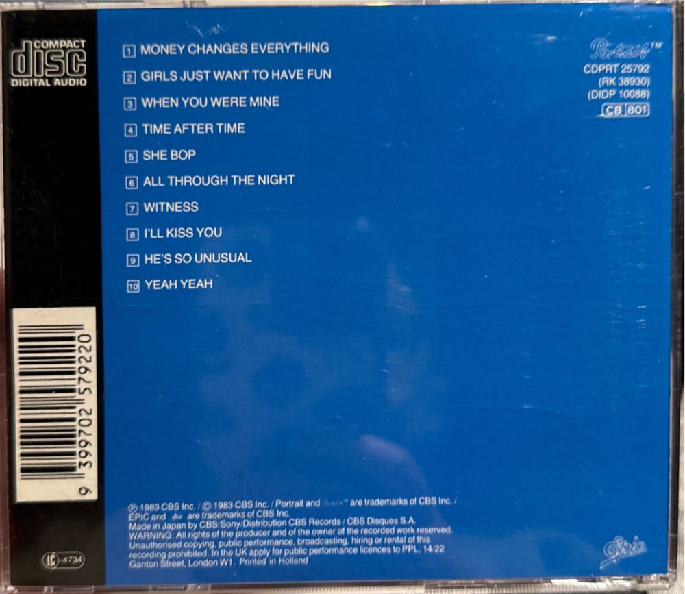 She’s So Unusual - Lauper, Cyndi (CD) music collectible [Barcode 9399702579220] - Main Image 2