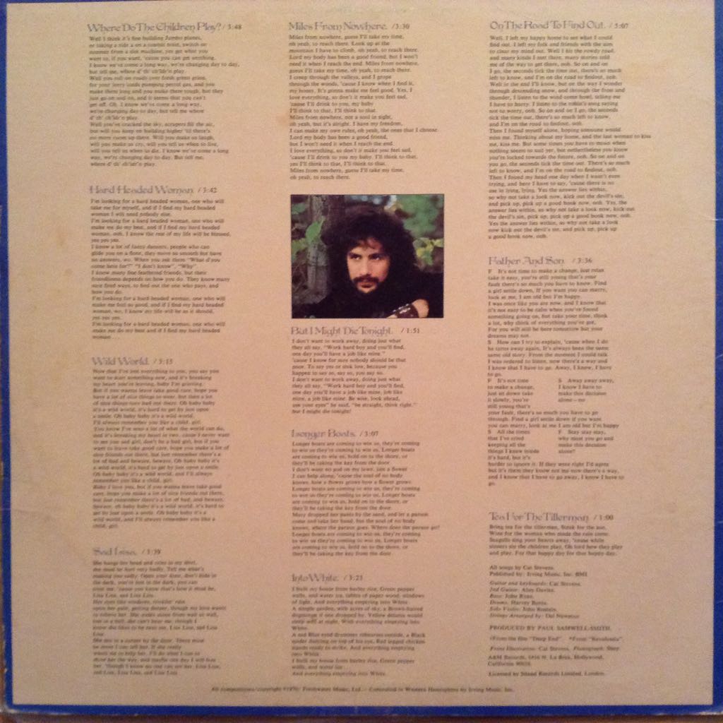 Tea For The Tillerman - Stevens, Cat (12”) music collectible - Main Image 2