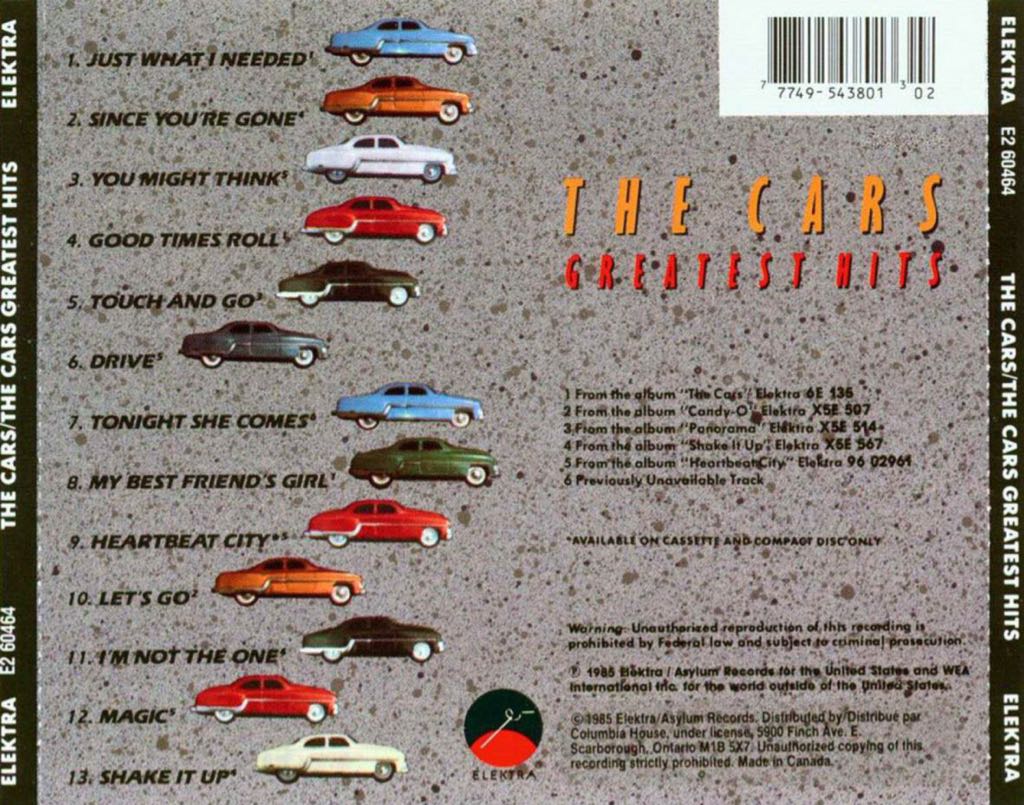 The Cars Greatest Hits - Cars, The (CD - 5006) music collectible - Main Image 2