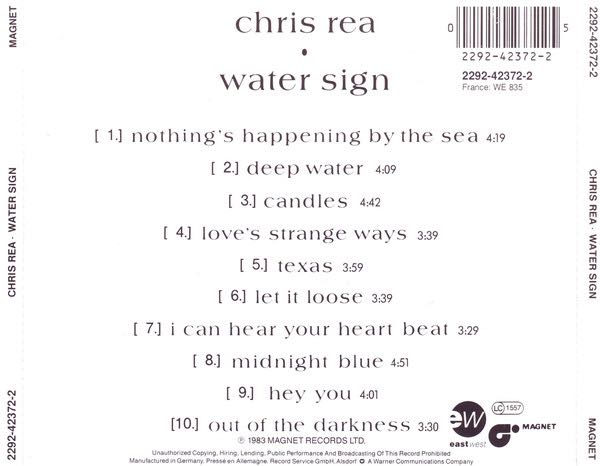 Water Sign - Rea, Chris (CD - 40) music collectible [Barcode 022924237225] - Main Image 3