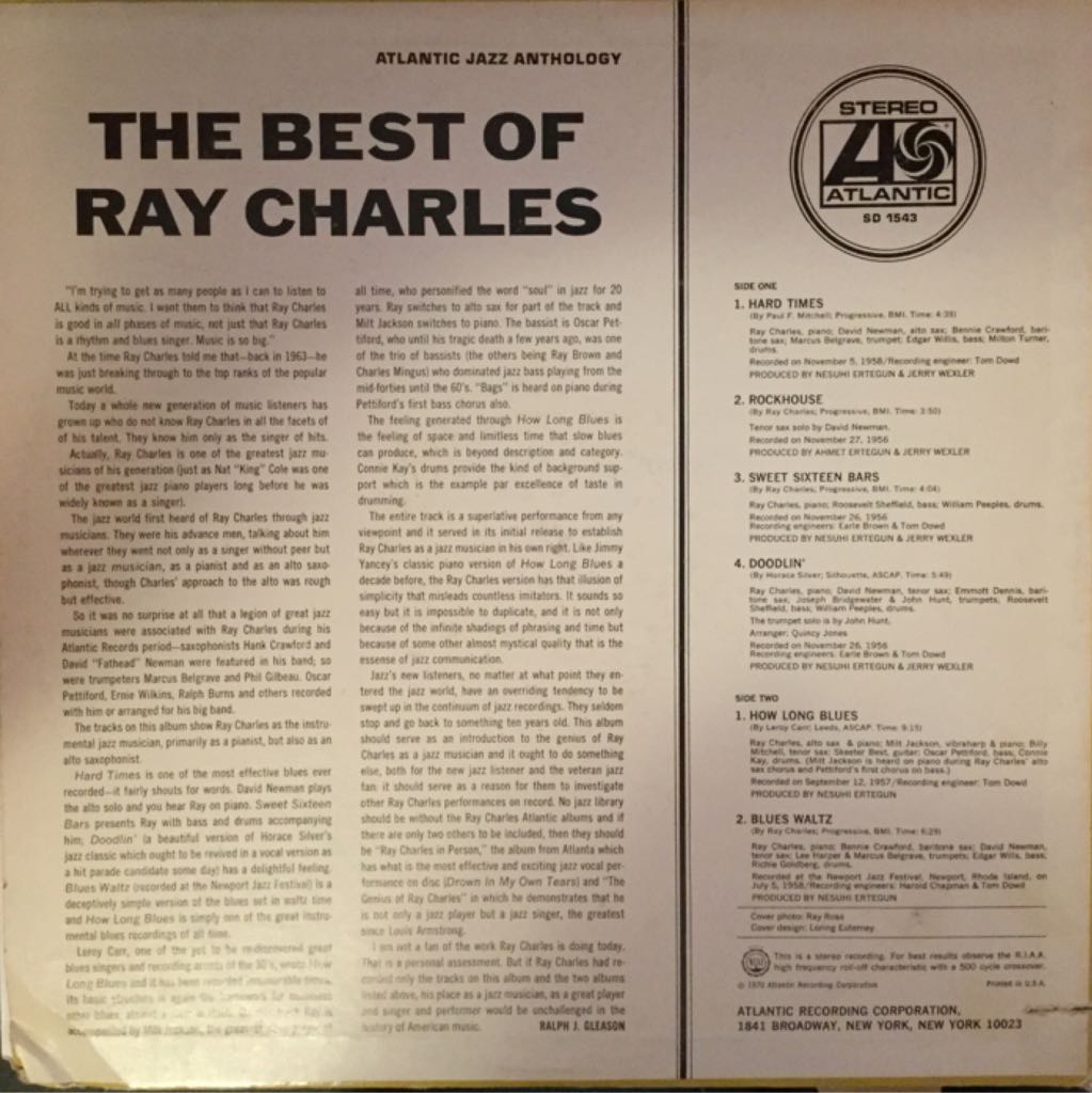 The Best Of Ray Charles - Ray Charles (12”) music collectible - Main Image 2
