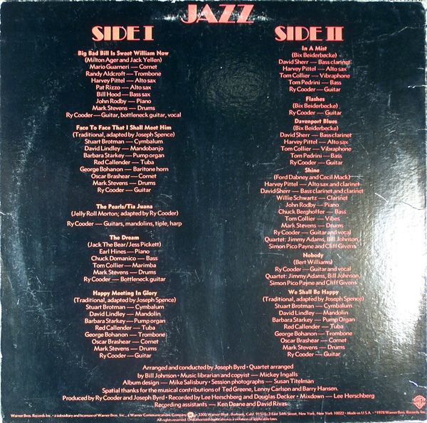Jazz - Cooder, Ry (12”) music collectible - Main Image 2