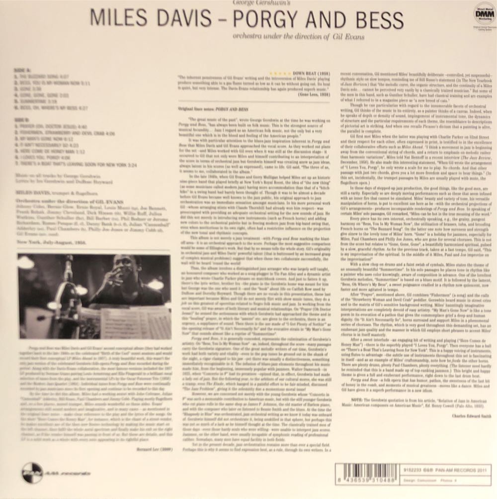 Porgy And Bess - Davis, Miles (12”) music collectible [Barcode 8436539310488] - Main Image 2