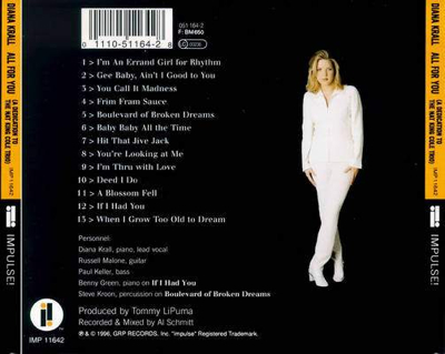 All for You - Krall, Diana (CD - 60:02) music collectible [Barcode 602498840160] - Main Image 2