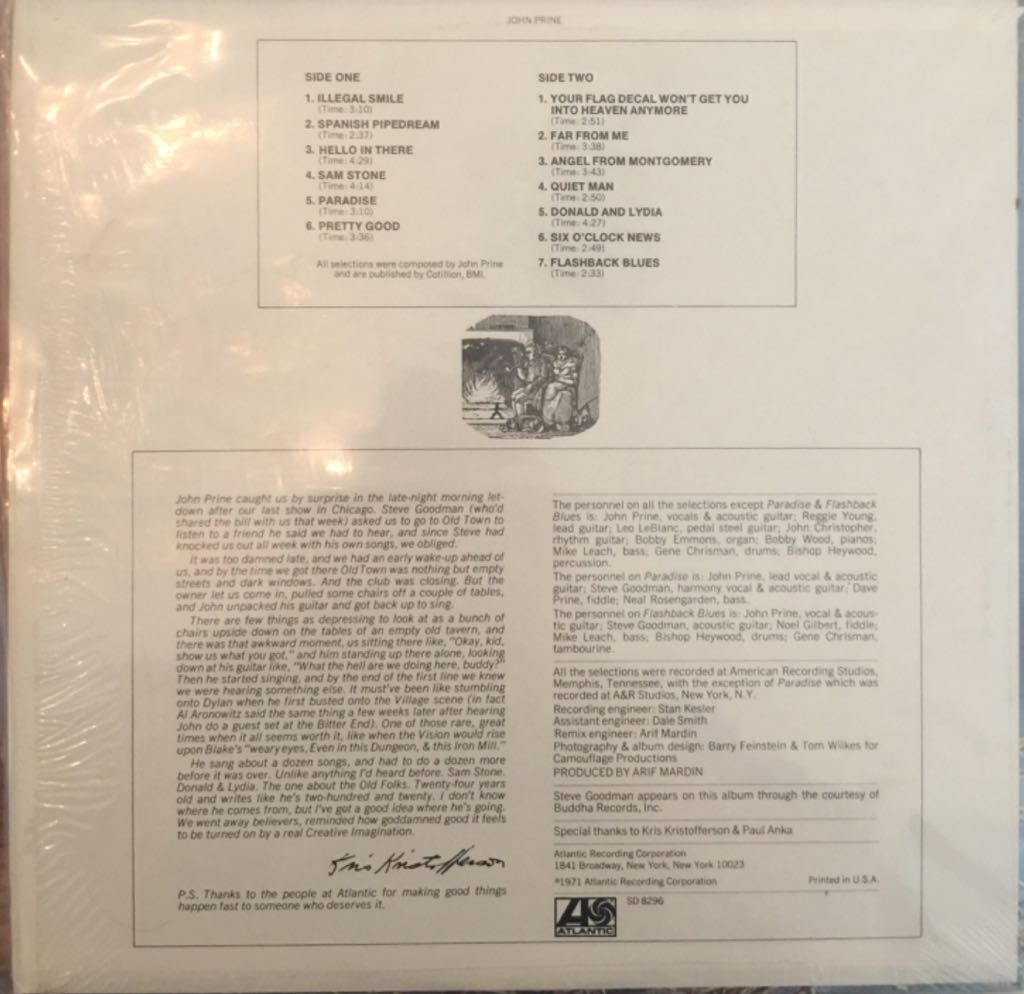 John Prine - John Prine (12” - 4407) music collectible - Main Image 2