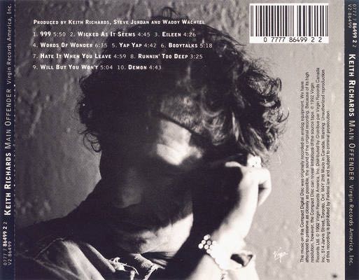 Main Offender - Keith Richards (CD) music collectible [Barcode 077778649922] - Main Image 2
