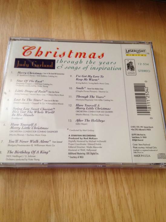 Christmas Through The Years - Judy Garland (CD) music collectible [Barcode 018111253420] - Main Image 2
