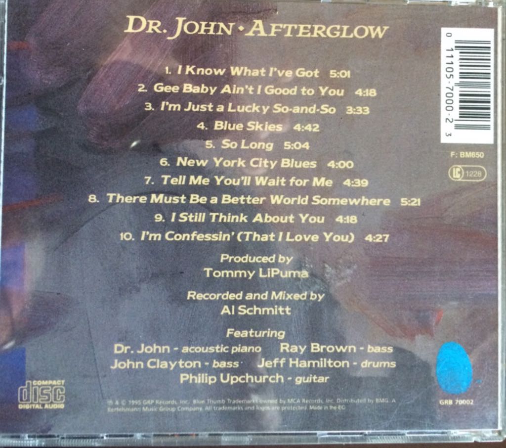 Afterglow - Dr. John (CD) music collectible [Barcode 011105700023] - Main Image 2