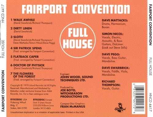Full House - Fairport Convention (CD - 59) music collectible [Barcode 031257441728] - Main Image 2