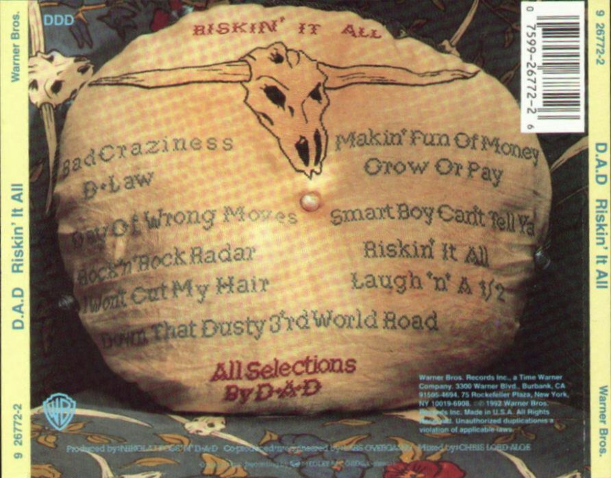 Riskin It All - D:A:D (CD) music collectible [Barcode 075992677226] - Main Image 2