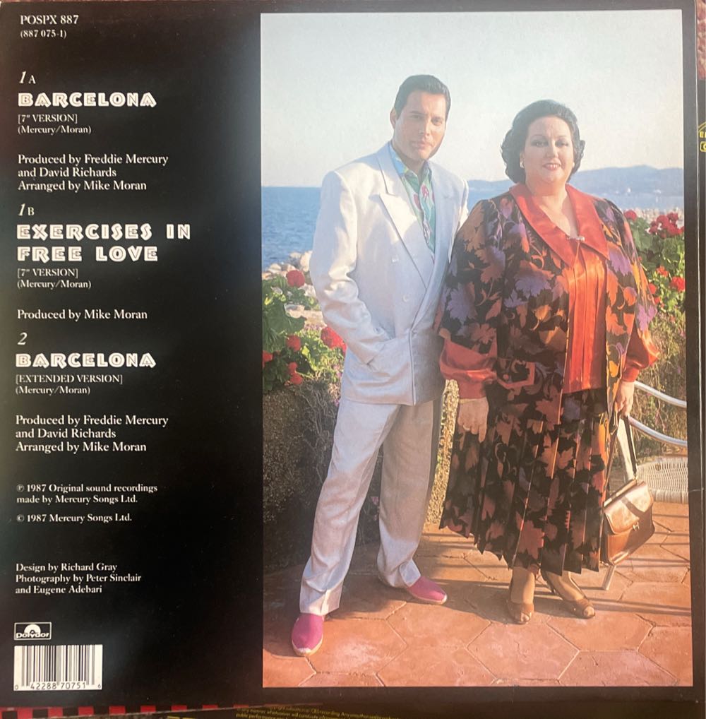Barcelona - Mercury Freddie & Montserrat Caballe (12”) music collectible [Barcode 042288707516] - Main Image 2