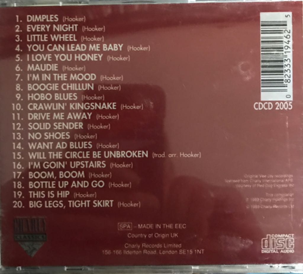 Boom Boom - John Lee Hooker (CD-R) music collectible [Barcode 082333194625] - Main Image 2