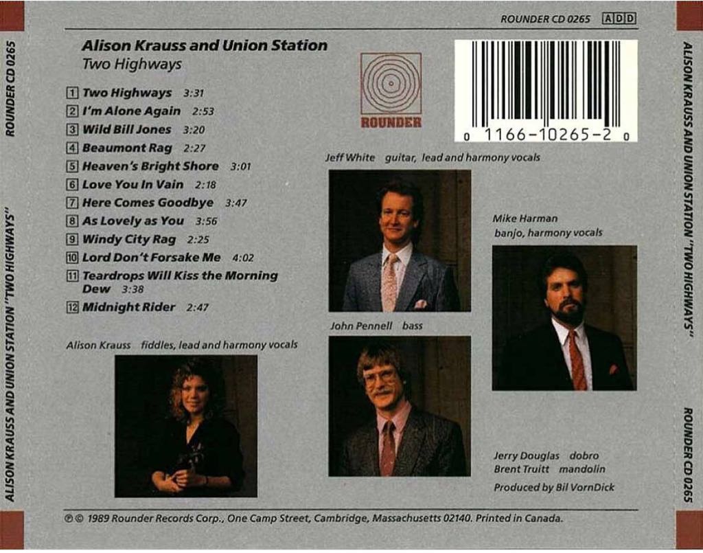Krauss - Alison Krauss and Union Station : Two Highways - Alison Krauss & Union Station (CD) music collectible - Main Image 2