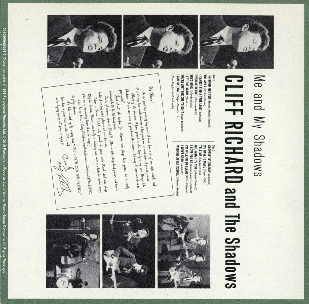 Me And My Shadows - Richard, Cliff and The Shadows (12”) music collectible - Main Image 2