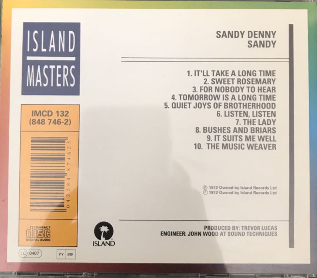 Sandy - Denny, Sandy (CD) music collectible [Barcode 042284874625] - Main Image 2
