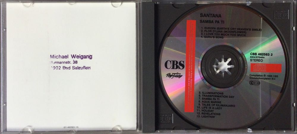 Samba Pa Ti - Santana (CD) music collectible [Barcode 5099746256326] - Main Image 4