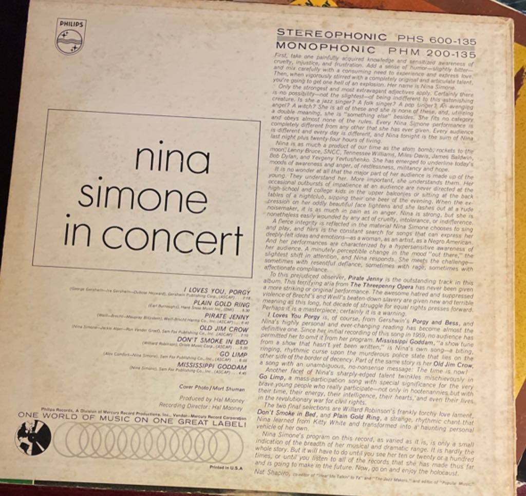 Nina Simone In Concert - Nina Simone (12”) music collectible - Main Image 2