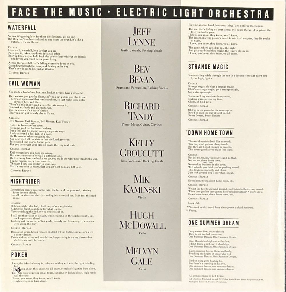 Face The Music - Electric Light Orchestra (CD) music collectible [Barcode 5099747299629] - Main Image 3