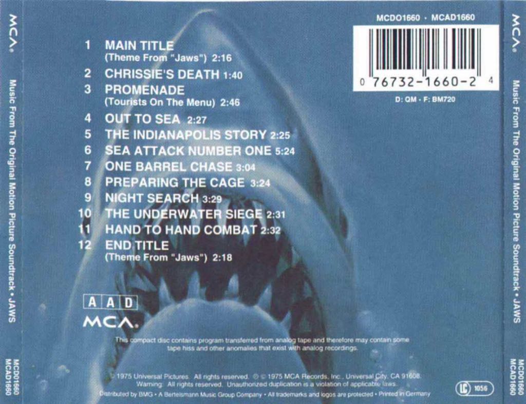 Jaws - Soundtrack (12” - 35) music collectible [Barcode 076732166024] - Main Image 2