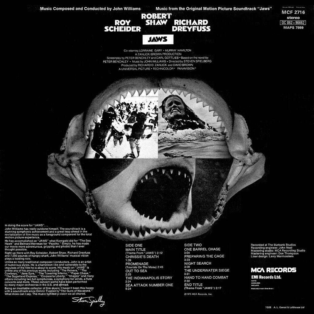Jaws - John Williams (12” - 35) music collectible - Main Image 2