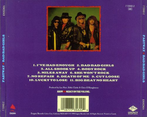 Bad Bad Girls - Fastway (CD - 45:11) music collectible - Main Image 2