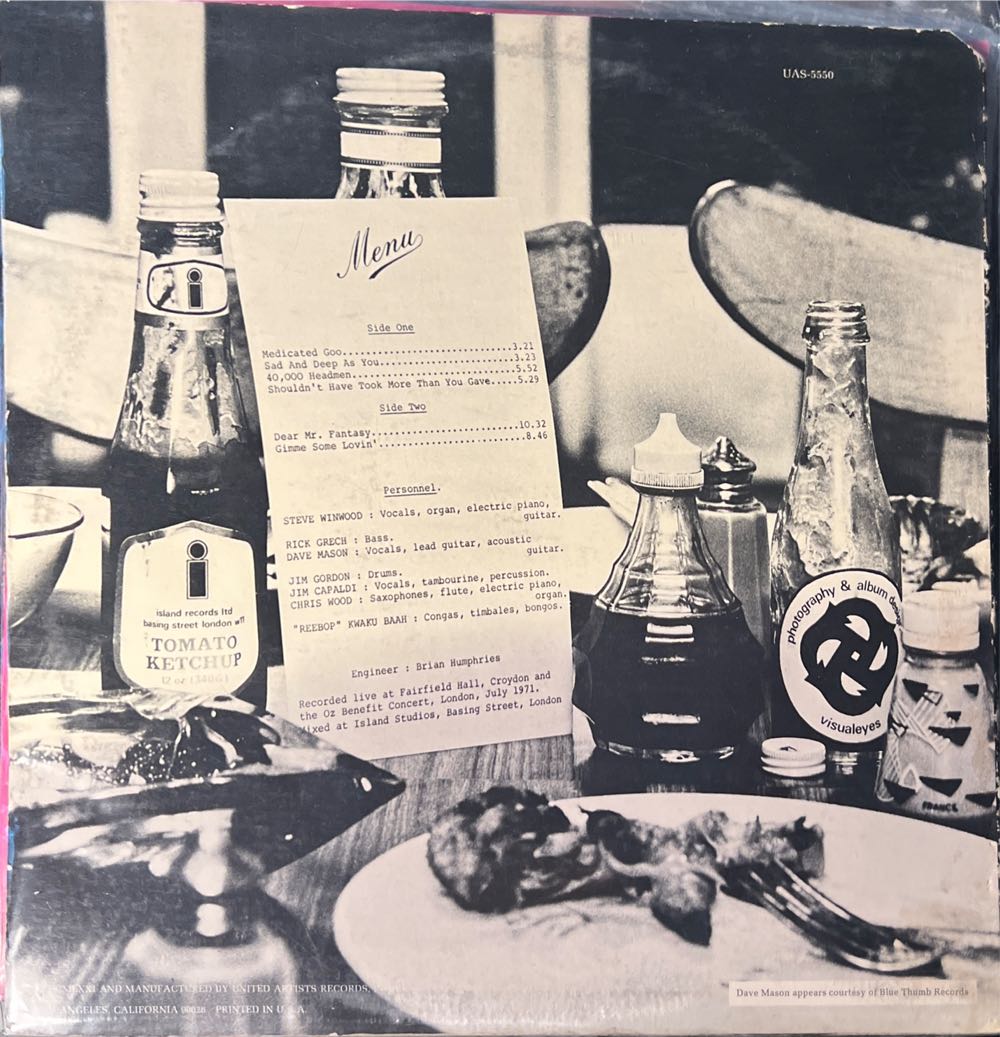 Welcome To The Canteen - Winwood Capaldi Mason (12”) music collectible - Main Image 2