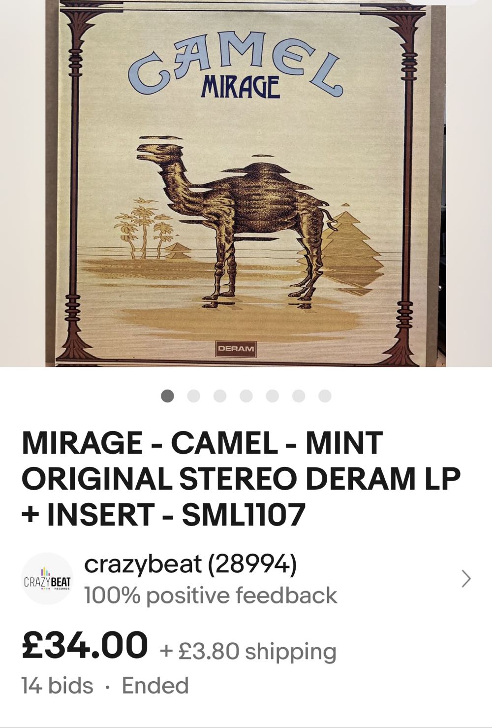 Mirage - Camel (12” - 39) music collectible - Main Image 3