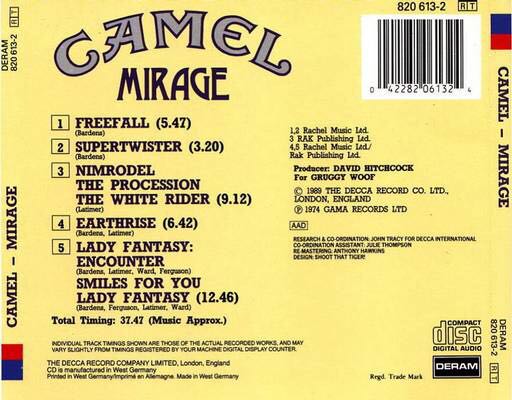 Mirage - Camel (Cassette) music collectible - Main Image 2