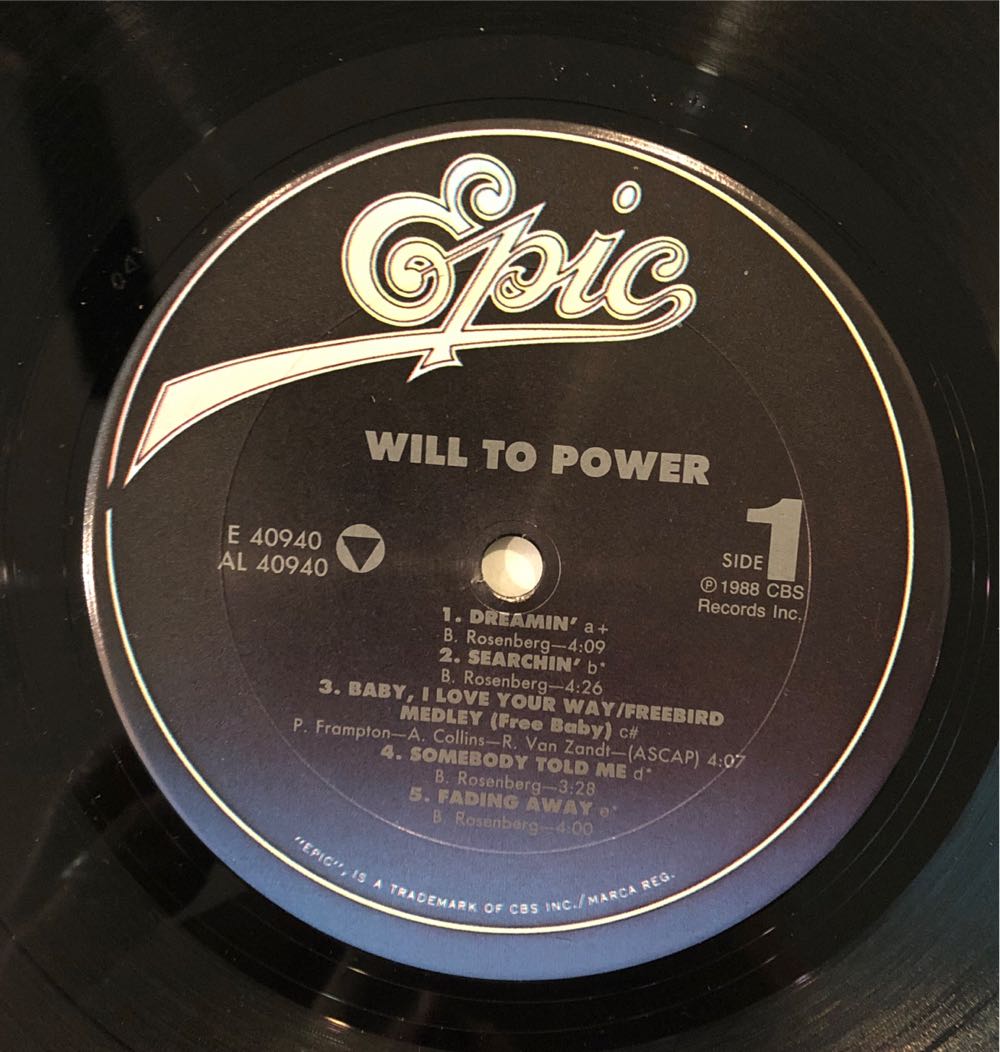 Will to Power - Will To Power (12”) music collectible [Barcode 074644094015] - Main Image 3