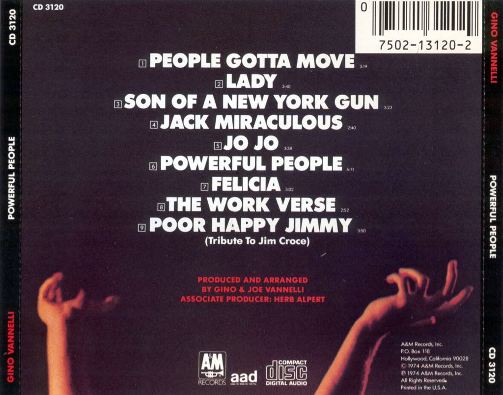 Powerful People - Vannelli, Gino (CD - 33) music collectible [Barcode 082839312028] - Main Image 2