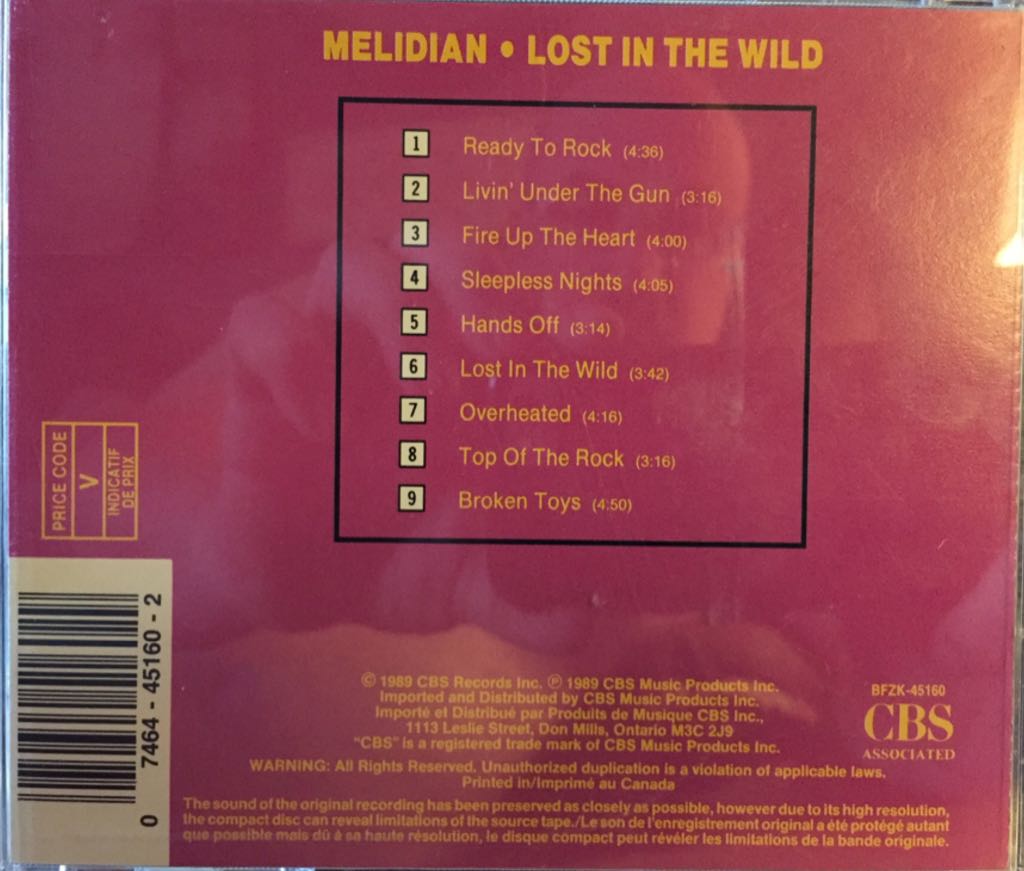 Lost In The Wild - Melidian (CD) music collectible [Barcode 074644516029] - Main Image 2