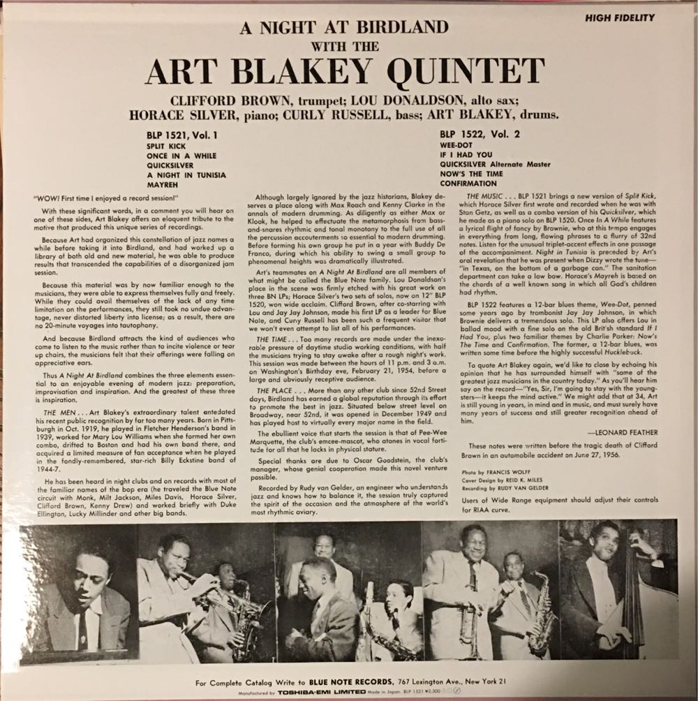 A Night At Birdland Vol. 1 - Art Blakey (CD) music collectible [Barcode 4988006820197] - Main Image 2