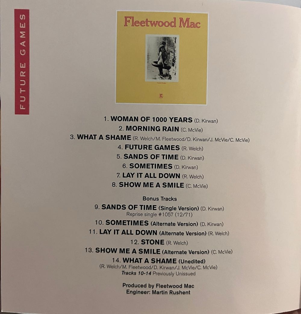 Future Games - Fleetwood Mac (CD - 38) music collectible [Barcode 081227965495] - Main Image 3