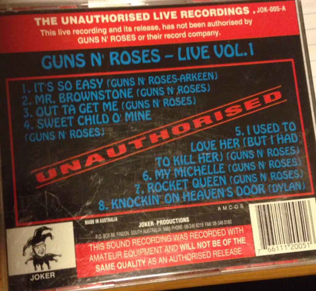 Guns N Roses Live Vol 1 - Guns N Roses (CD) music collectible - Main Image 2