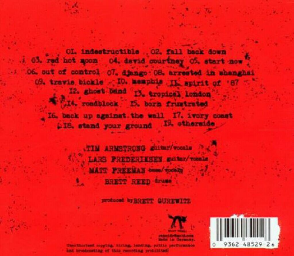 Indestructible - Rancid (CD - 5124) music collectible [Barcode 093624852926] - Main Image 2
