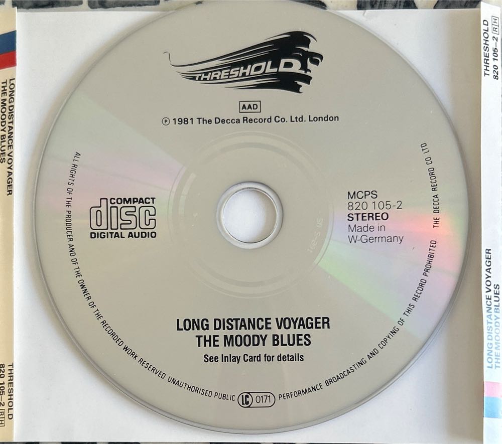Long Distance Voyager - Moody Blues, The (CD - 45:48) music collectible [Barcode 042282010520] - Main Image 3